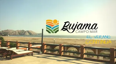 a group of benches next to a beach at Bujama Campo Mar in Bujama Baja