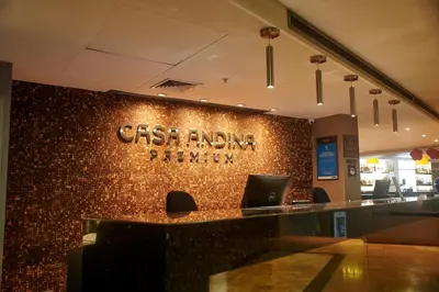a restaurant with a sign that reads cashrowing station at Casa Andina Premium Golf Los Incas in Lima