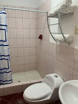 a bathroom with a toilet and a sink and a shower at Hospedaje Killipata in Cusco