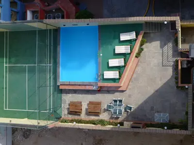 an overhead view of a swimming pool on a building at MALECÓN BALTA 758 - Miraflores in Lima