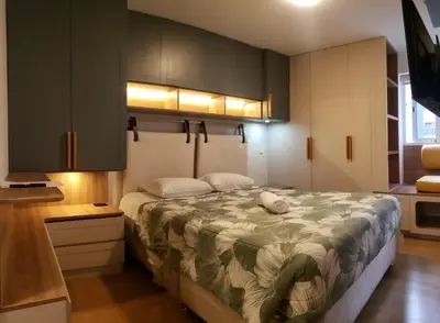a bedroom with a large bed in a room at GL Apts, rent Upper Pardo Miraflores - Suite 1 Hab in Lima