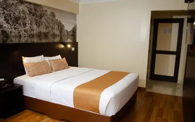 a bedroom with a large bed in a room at Hotel María Luisa in Lima