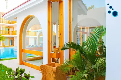 a view of the entrance to a house at Hotel Boutique La Angostura in Ica