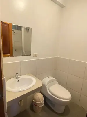 a bathroom with a toilet and a sink at Hotel Villa Santa Ana in Quillabamba