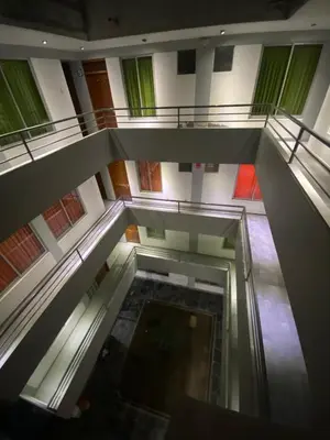 an overhead view of a building with a glass floor at Hotel Villa Santa Ana in Quillabamba