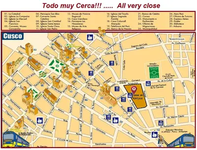 a map of the city of cisco at Mandalas Cusco in Cusco