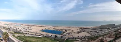 an aerial view of a beach and the ocean at Blue Coast Lima apart Peru in Lima