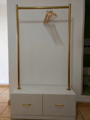 a white dresser with a mirror on top of it at HABITACIÓN ALBORADA 1 con baño privado in Lima