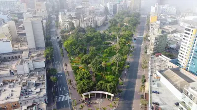 an aerial view of a city street with buildings at ✶ Nazca Penthouse ✶ 3-stories LUXURY Rooftop Pool in Lima
