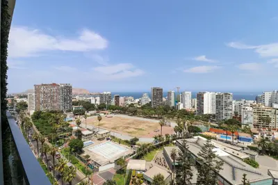 an aerial view of a city with a park at Grau by Wynwood House in Lima