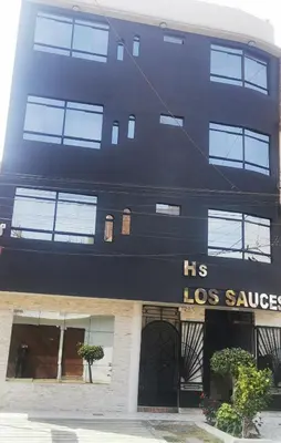 a large black building with the words his los services at Los Sauces in Huacho