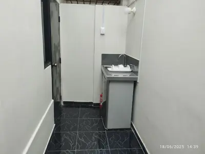 a bathroom with a sink and a mirror at Barranco monumental in Lima