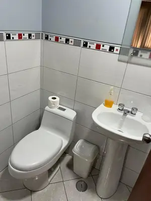a bathroom with a toilet and a sink at Matty House in Lima