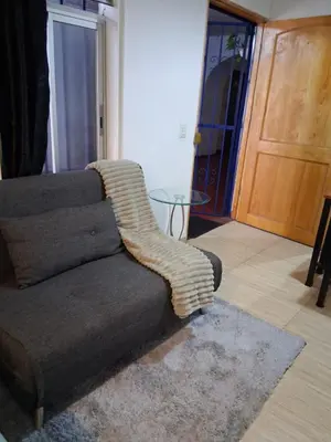 a couch sitting in a living room next to a door at Centric, private, petfriendly apartments in Miraflores in Lima