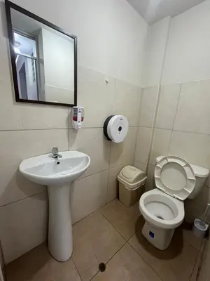 a bathroom with a sink and a toilet and a mirror at The Sleepy Mouse in Cusco