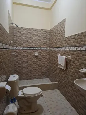 a bathroom with a toilet and a sink at MI SELVA Y SU ENCANTO in La Merced