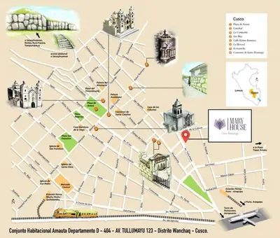 a map of the city of milwaukee at Hospedaje Mary House - En el corazón del Cusco in Cusco